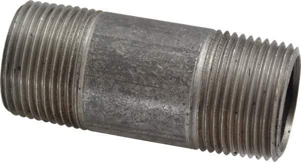 Made in USA - Schedule 40, 1" Diam x 3" Long Steel Black Pipe Nipple - Threaded - Eagle Tool & Supply