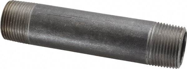 Made in USA - Schedule 40, 1" Diam x 5-1/2" Long Steel Black Pipe Nipple - Threaded - Eagle Tool & Supply