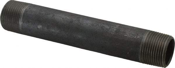 Made in USA - Schedule 40, 1" Diam x 7" Long Steel Black Pipe Nipple - Threaded - Eagle Tool & Supply