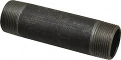 Made in USA - Schedule 40, 1-1/4" Diam x 5-1/2" Long Steel Black Pipe Nipple - Threaded - Eagle Tool & Supply