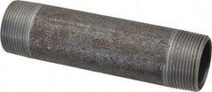 Made in USA - Schedule 40, 1-1/4" Diam x 6" Long Steel Black Pipe Nipple - Threaded - Eagle Tool & Supply