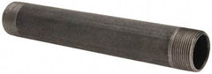 Made in USA - Schedule 40, 1-1/4" Diam x 10" Long Steel Black Pipe Nipple - Threaded - Eagle Tool & Supply