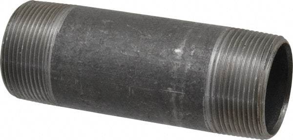 Made in USA - Schedule 40, 1-1/2" Diam x 5" Long Steel Black Pipe Nipple - Threaded - Eagle Tool & Supply