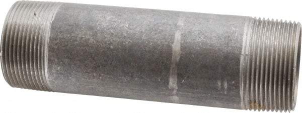 Made in USA - Schedule 40, 1-1/2" Diam x 6" Long Steel Black Pipe Nipple - Threaded - Eagle Tool & Supply