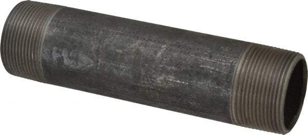 Made in USA - Schedule 40, 1-1/2" Diam x 7" Long Steel Black Pipe Nipple - Threaded - Eagle Tool & Supply