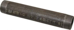 Made in USA - Schedule 40, 1-1/2" Diam x 10" Long Steel Black Pipe Nipple - Threaded - Eagle Tool & Supply