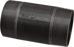 Made in USA - Schedule 40, 2" Diam x 4" Long Steel Black Pipe Nipple - Threaded - Eagle Tool & Supply