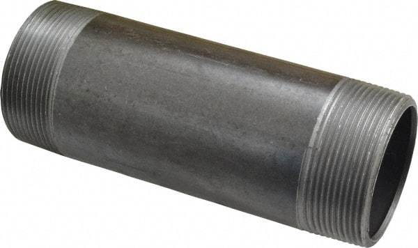 Made in USA - Schedule 40, 2" Diam x 6" Long Steel Black Pipe Nipple - Threaded - Eagle Tool & Supply