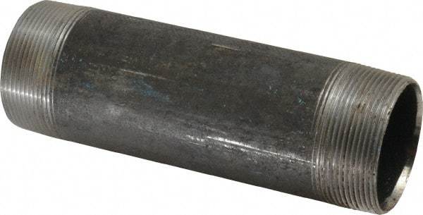 Made in USA - Schedule 40, 2" Diam x 7" Long Steel Black Pipe Nipple - Threaded - Eagle Tool & Supply