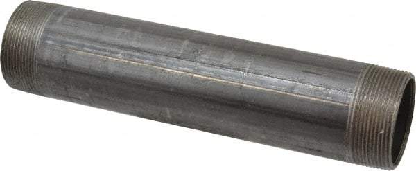 Made in USA - Schedule 40, 2" Diam x 10" Long Steel Black Pipe Nipple - Threaded - Eagle Tool & Supply