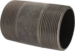 Made in USA - Schedule 40, 3" Diam x 5" Long Steel Black Pipe Nipple - Threaded - Eagle Tool & Supply