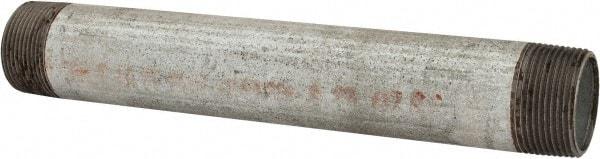 Made in USA - Schedule 40, 1-1/4 x 10" Galvanized Pipe Nipple - Threaded Steel - Eagle Tool & Supply
