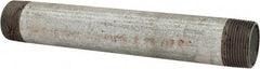 Made in USA - Schedule 40, 1-1/4 x 10" Galvanized Pipe Nipple - Threaded Steel - Eagle Tool & Supply