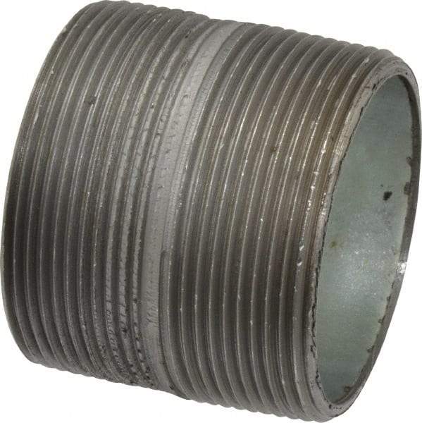 Made in USA - Schedule 40, 2 x 2" Galvanized Pipe Nipple - Threaded Steel - Eagle Tool & Supply