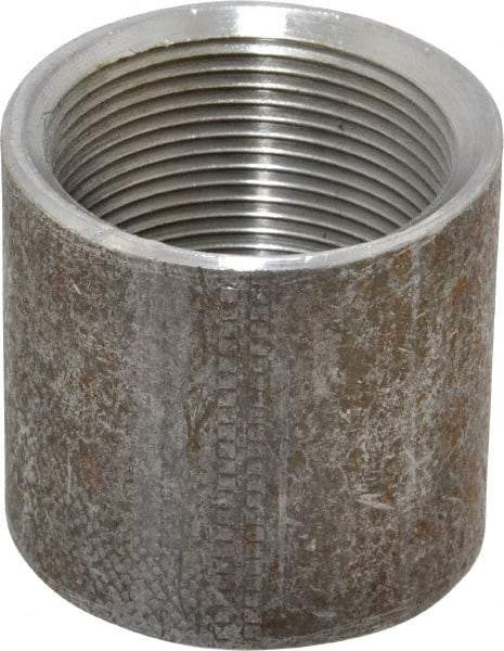 Made in USA - Size 1-1/2", Class 150, Malleable Iron Black Pipe Coupling - 150 psi, Threaded End Connection - Eagle Tool & Supply