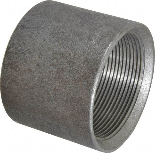 Made in USA - Size 2", Class 150, Malleable Iron Black Pipe Coupling - 150 psi, Threaded End Connection - Eagle Tool & Supply