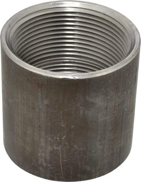 Made in USA - Size 2-1/2", Class 150, Malleable Iron Black Pipe Coupling - 150 psi, Threaded End Connection - Eagle Tool & Supply