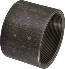 Made in USA - Size 4", Class 150, Steel Black Pipe Coupling - 150 psi, Threaded End Connection - Eagle Tool & Supply