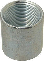 Made in USA - Class 150, 1-1/4" Galvanized Pipe Coupling - Threaded, Malleable Iron - Eagle Tool & Supply