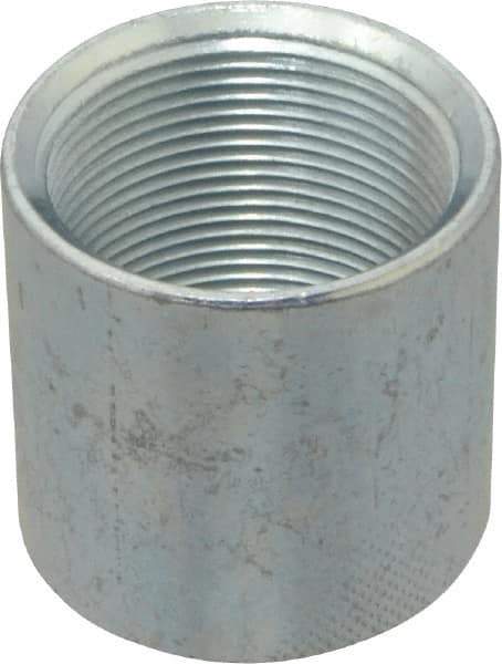 Made in USA - Class 150, 1-1/2" Galvanized Pipe Coupling - Threaded, Malleable Iron - Eagle Tool & Supply