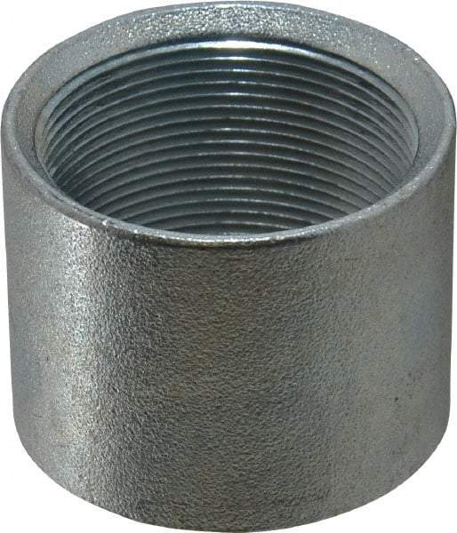 Made in USA - Class 150, 2" Galvanized Pipe Coupling - Threaded, Malleable Iron - Eagle Tool & Supply