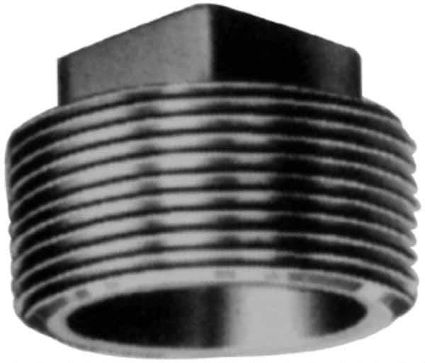 Made in USA - Class 150, 4" Galvanized Pipe Square Plug - Threaded, Malleable Iron - Eagle Tool & Supply