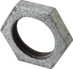Made in USA - Class 150, 1" Galvanized Pipe Hex Locknut - Threaded, Malleable Iron - Eagle Tool & Supply
