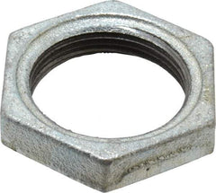 Made in USA - Class 150, 1-1/4" Galvanized Pipe Hex Locknut - Threaded, Malleable Iron - Eagle Tool & Supply