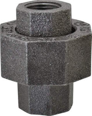 Made in USA - Size 3/8", Class 150, Malleable Iron Black Pipe Union - 150 psi, Threaded End Connection - Eagle Tool & Supply