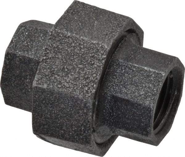 Made in USA - Size 1/2", Class 150, Malleable Iron Black Pipe Union - 150 psi, Threaded End Connection - Eagle Tool & Supply