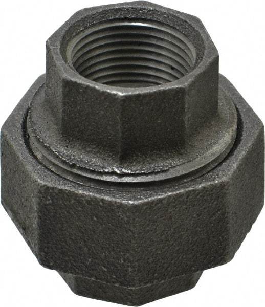 Made in USA - Size 3/4", Class 150, Malleable Iron Black Pipe Union - 150 psi, Threaded End Connection - Eagle Tool & Supply