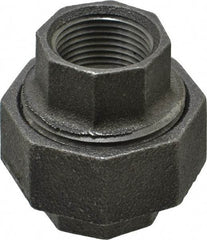Made in USA - Size 3/4", Class 150, Malleable Iron Black Pipe Union - 150 psi, Threaded End Connection - Eagle Tool & Supply
