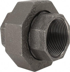 Made in USA - Size 1-1/4", Class 150, Malleable Iron Black Pipe Union - 150 psi, Threaded End Connection - Eagle Tool & Supply