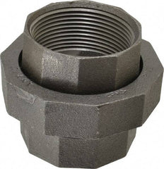 Made in USA - Size 2-1/2", Class 150, Malleable Iron Black Pipe Union - 150 psi, Threaded End Connection - Eagle Tool & Supply