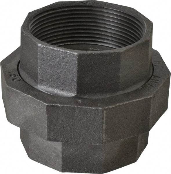 Made in USA - Size 3", Class 150, Malleable Iron Black Pipe Union - 150 psi, Threaded End Connection - Eagle Tool & Supply
