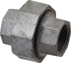 Made in USA - Class 150, 3/4" Galvanized Pipe Union - Threaded, Malleable Iron - Eagle Tool & Supply