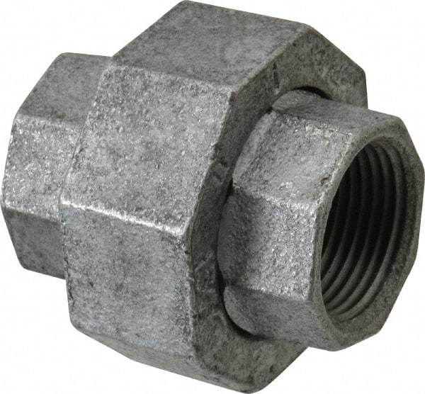 Made in USA - Class 150, 1" Galvanized Pipe Union - Threaded, Malleable Iron - Eagle Tool & Supply