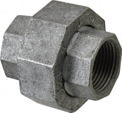 Made in USA - Class 150, 1" Galvanized Pipe Union - Threaded, Malleable Iron - Eagle Tool & Supply