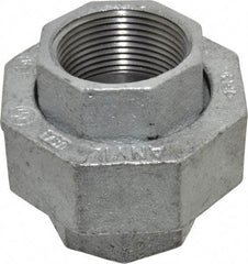 Made in USA - Class 150, 1-1/4" Galvanized Pipe Union - Threaded, Malleable Iron - Eagle Tool & Supply
