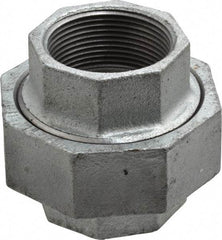 Made in USA - Class 150, 1-1/2" Galvanized Pipe Union - Threaded, Malleable Iron - Eagle Tool & Supply