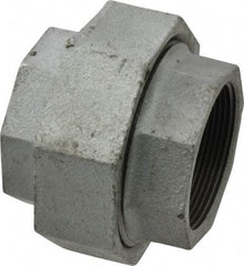 Made in USA - Class 150, 2" Galvanized Pipe Union - Threaded, Malleable Iron - Eagle Tool & Supply