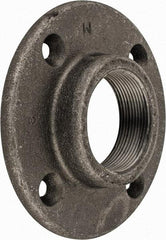 Made in USA - 2" Pipe, 5-1/2" OD, 1" Hub Length, Black Floor Pipe Flange - 4-1/4" Across Bolt Hole Centers, 5/16" Bolt Hole, 150 psi, Class 150 - Eagle Tool & Supply