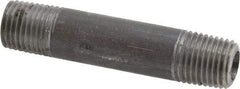 Made in USA - Schedule 80, 1/4" Diam x 2-1/2" Long Steel Black Pipe Nipple - Threaded - Eagle Tool & Supply