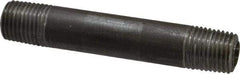 Made in USA - Schedule 80, 1/4" Diam x 3" Long Steel Black Pipe Nipple - Threaded - Eagle Tool & Supply