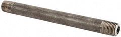 Made in USA - Schedule 80, 1/4" Diam x 5-1/2" Long Steel Black Pipe Nipple - Threaded - Eagle Tool & Supply