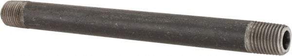 Made in USA - Schedule 80, 1/4" Diam x 6" Long Steel Black Pipe Nipple - Threaded - Eagle Tool & Supply