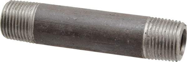 Made in USA - Schedule 80, 3/8" Diam x 3" Long Steel Black Pipe Nipple - Threaded - Eagle Tool & Supply