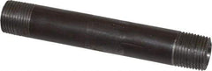 Made in USA - Schedule 80, 3/8" Diam x 4" Long Steel Black Pipe Nipple - Threaded - Eagle Tool & Supply