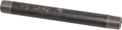 Made in USA - Schedule 80, 3/8" Diam x 6" Long Steel Black Pipe Nipple - Threaded - Eagle Tool & Supply