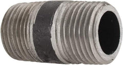 Made in USA - Schedule 80, 1/2" Diam x 1-1/2" Long Steel Black Pipe Nipple - Threaded - Eagle Tool & Supply